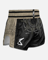 8 WEAPONS Muay Thai Shorts 8 Ways Yant 2.0 - Zwart/Zand