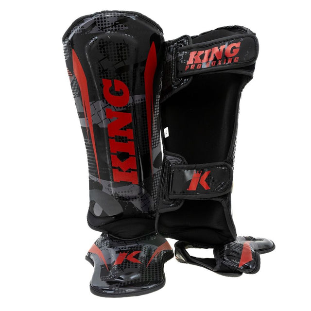 Protège-tibias King Pro Boxing Shogun – Noir/Rouge