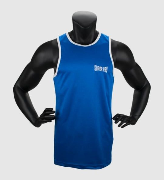 Super Pro Boks Tank Top Club - Blauw/Wit