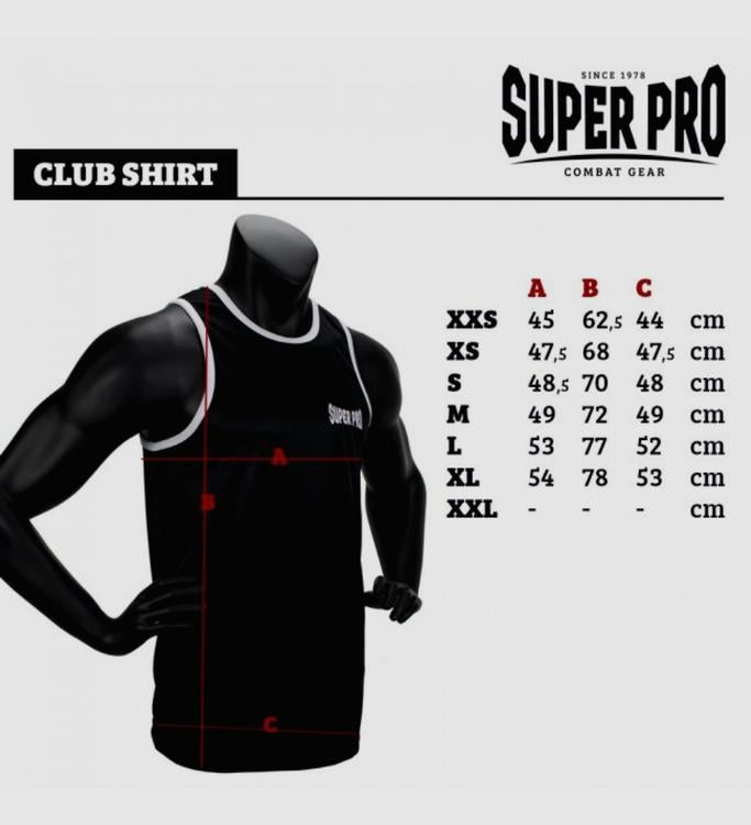 Super Pro Boks Tank Top Club - Rood/Wit - T-Shirt