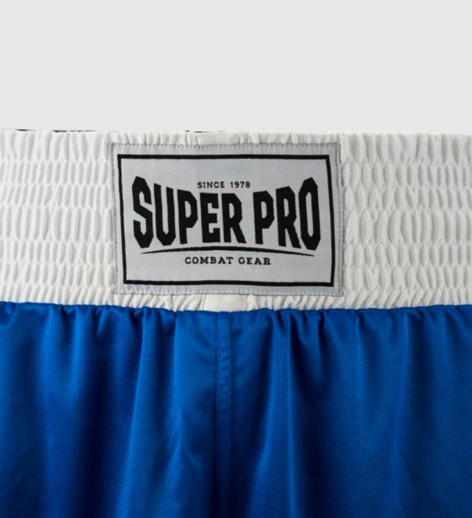 Super Pro Boksbroek Club - Blauw/Wit - Shorts