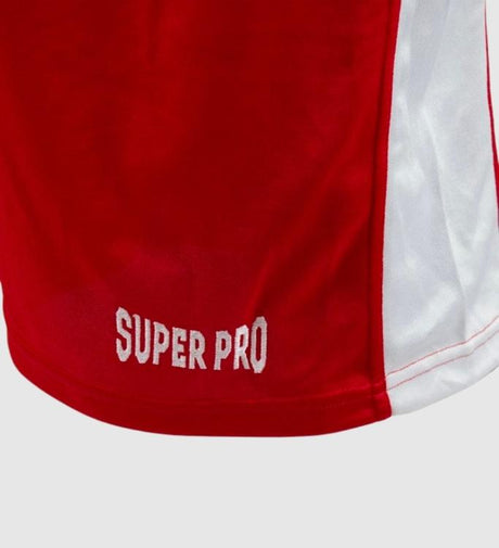 Super Pro Boksbroek Club - Rood/Wit - Shorts