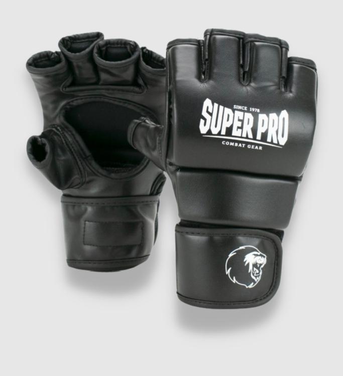 Super Pro Combat Gear Brawler MMA handschoenen - Zwart/Wit - MMA Handschoenen