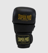 Super Pro Combat Gear MMA Shooter Handschoenen - Zwart/Goud - MMA Handschoenen