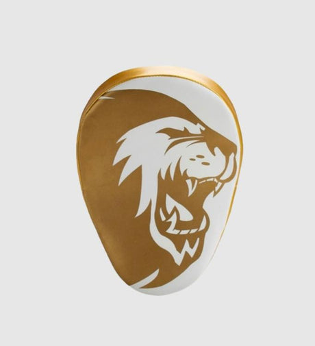 Super Pro Handpads Curved Kunstleer - Wit/Goud - Trap & Stootkussens