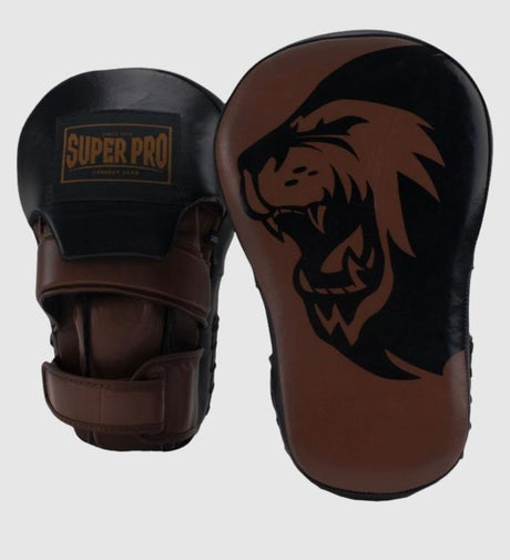 Super Pro Handpads Curved Long - Zwart/Bruin - Trap & Stootkussens