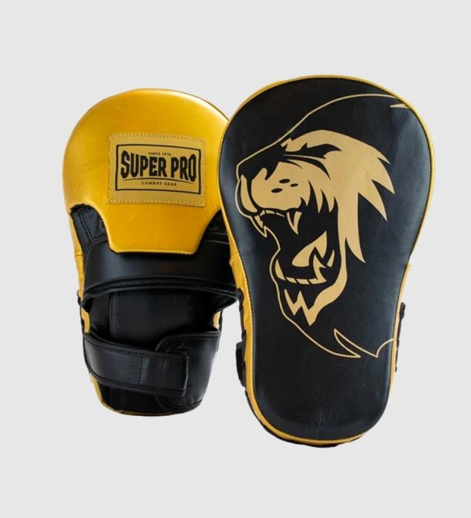 Super Pro Handpads Curved Long - Zwart/Goud - Trap & Stootkussens