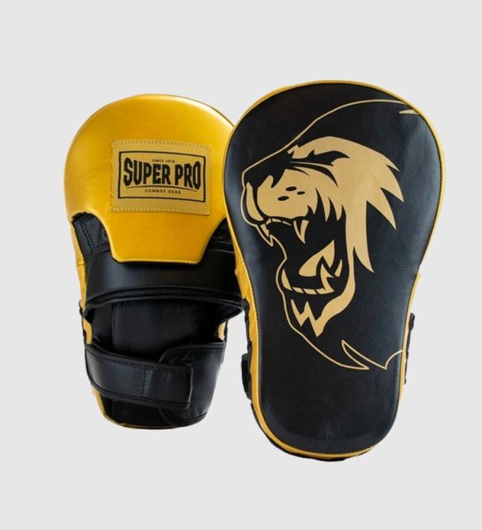 Super Pro Handpads Curved Long - Zwart/Goud - Trap & Stootkussens