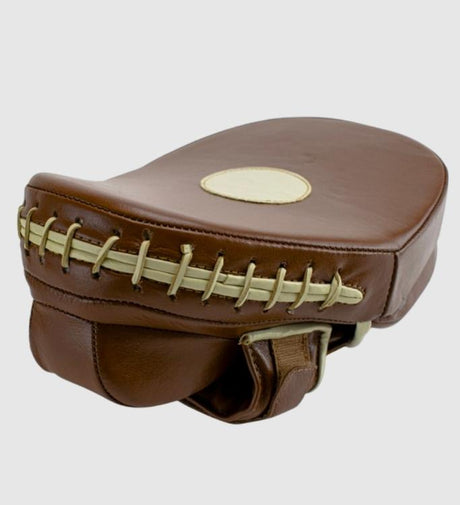 Super Pro Handpads Vintage Curved Leer - Bruin/Wit - Trap & Stootkussens