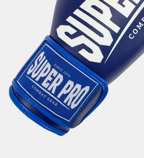 Super Pro (Kick)Bokshandschoenen Champ - Blauw/Wit - (Kick)Bokshandschoenen