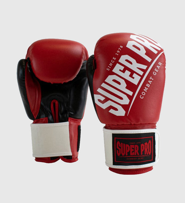 Super Pro Bokshandschoenen Rebel - Rood/Wit/Zwart