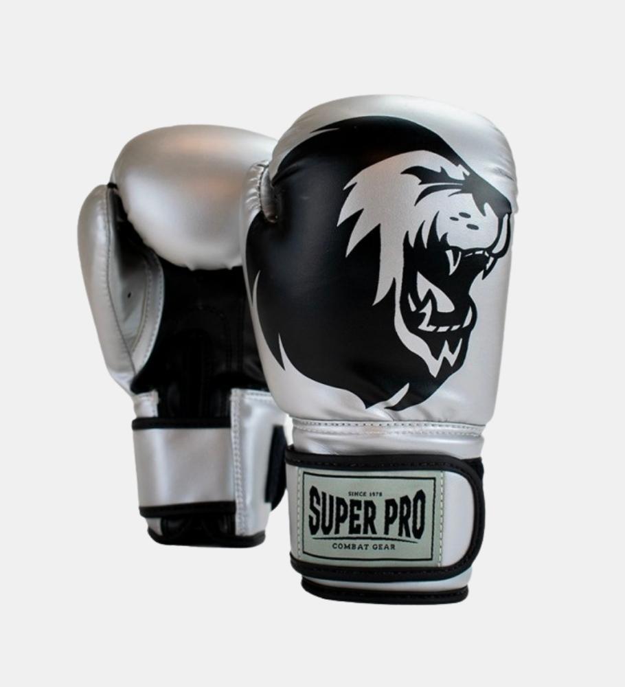 Super Pro (Kick)Bokshandschoenen Talent Kids - Zilver/Zwart - (Kick)Bokshandschoenen