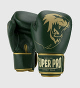Super Pro (Kick)Bokshandschoenen Warrior - Groen/Goud - (Kick)Bokshandschoenen