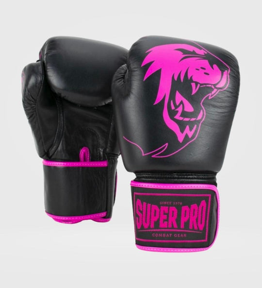 Super Pro Bokshandschoenen Warrior - Zwart/Roze