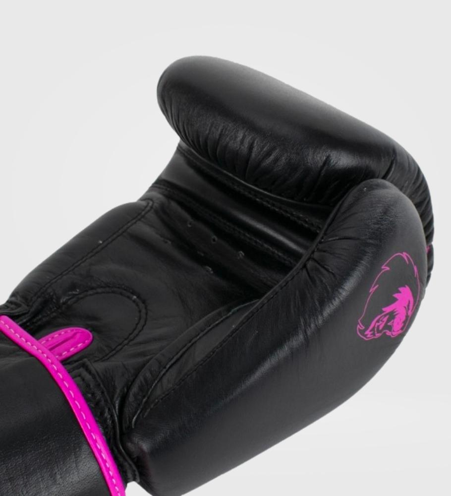 Super Pro (Kick)Bokshandschoenen Warrior - Zwart/Roze - (Kick)Bokshandschoenen