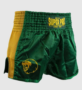 Super Pro Kickboks Broekje Brave - Groen/Goud - Shorts