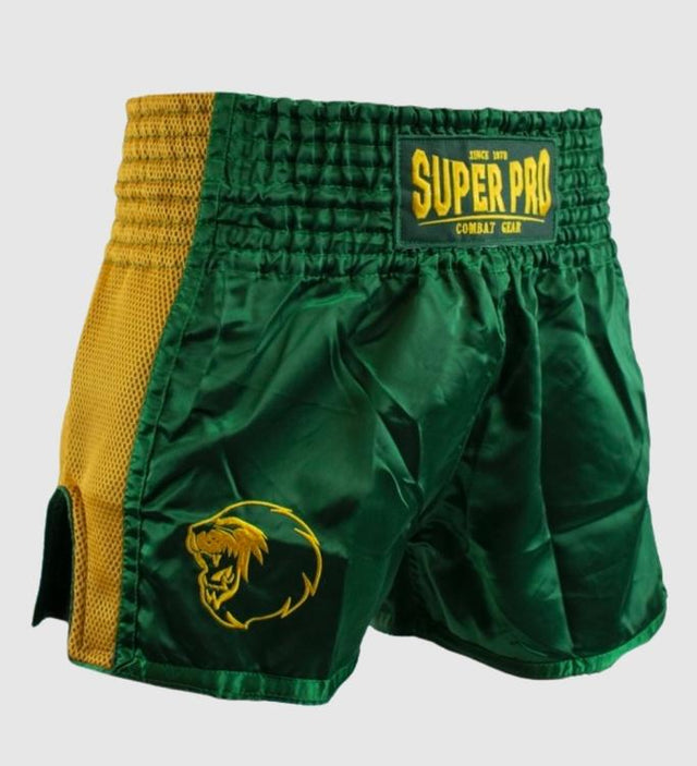 Super Pro Kickboks Broekje Brave - Groen/Goud - Shorts