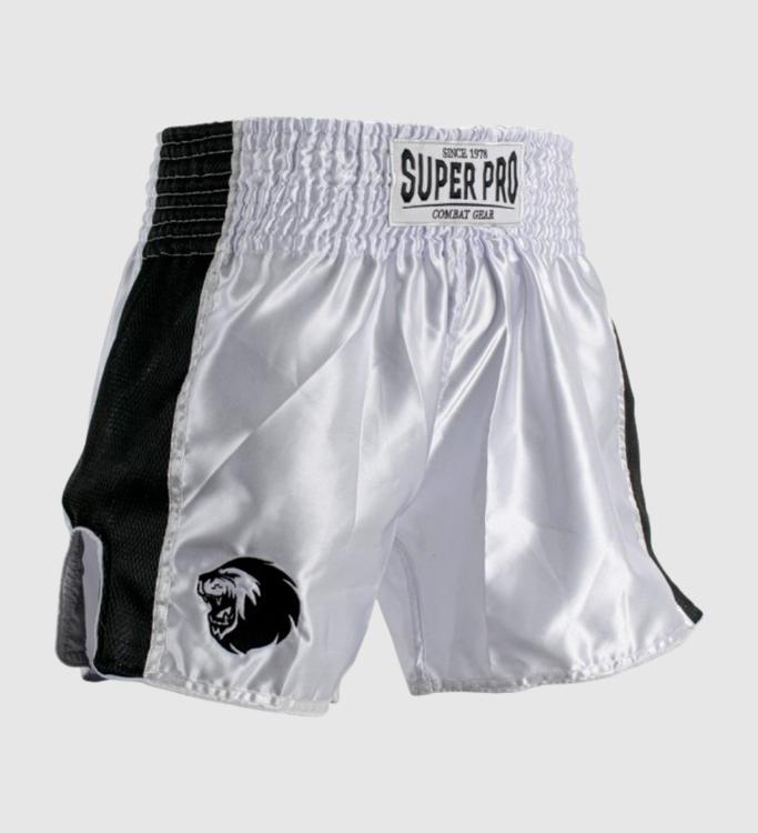 Super Pro Kickboks Broekje Brave - Wit/Zwart - Shorts