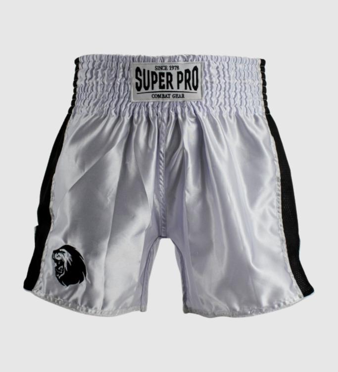 Super Pro Kickboks Broekje Brave - Wit/Zwart - Shorts