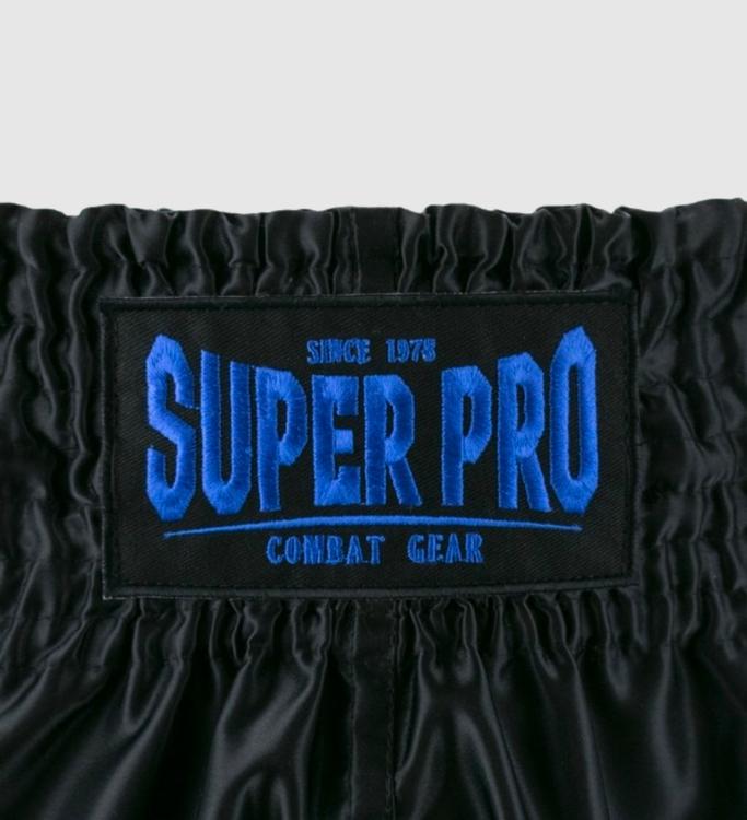 Super Pro Kickboks Broekje Brave - Zwart/Blauw - Shorts