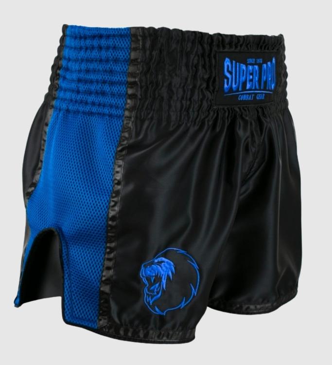 Super Pro Kickboks Broekje Brave - Zwart/Blauw - Shorts