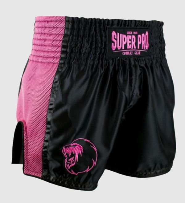 Super Pro Kickboks Broekje Brave - Zwart/Roze