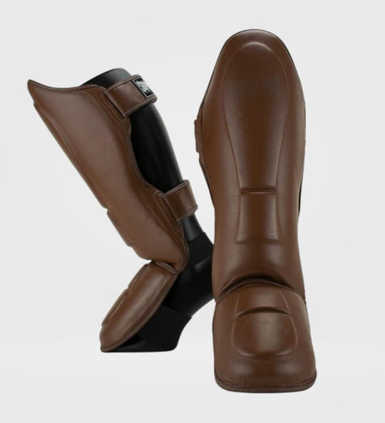 Super Pro Kickboks Scheenbeschermers Guardian Leer - Bruin