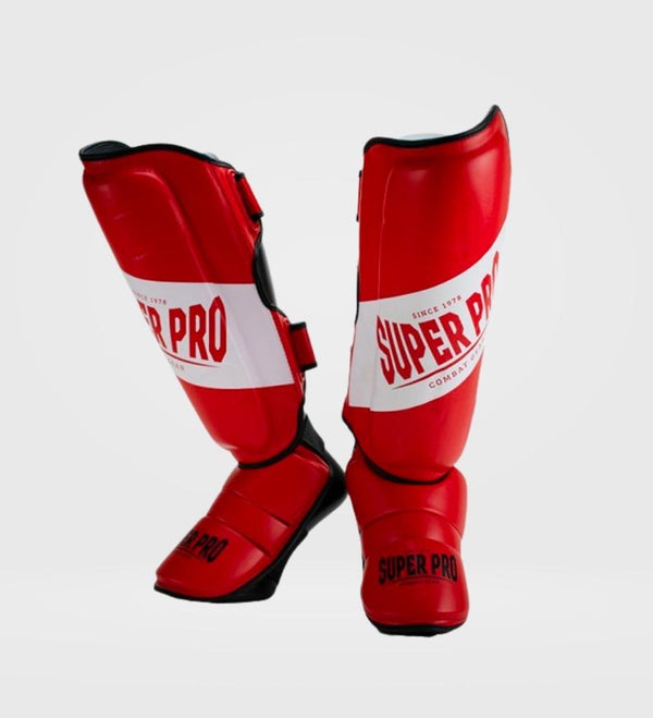 Super Pro Kickboks Scheenbeschermers Rebel - Rood/Wit