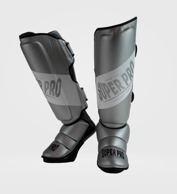 Super Pro Kickboks Scheenbeschermers Rebel - Zilver/Wit