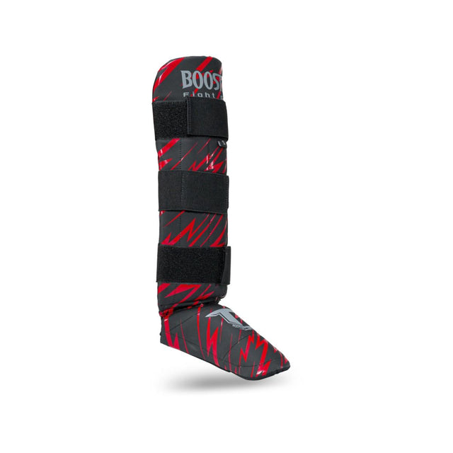 Booster Kickboks Scheenbeschermers Combat Kinderen - Zwart/Rood