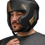 Hayabusa Hoofdbeschermer T3 met wang bescherming - Zwart/Goud