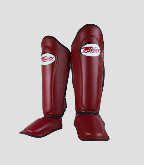 Twins Kickboks Scheenbeschermers - Bordeaux Rood - Scheenbeschermers
