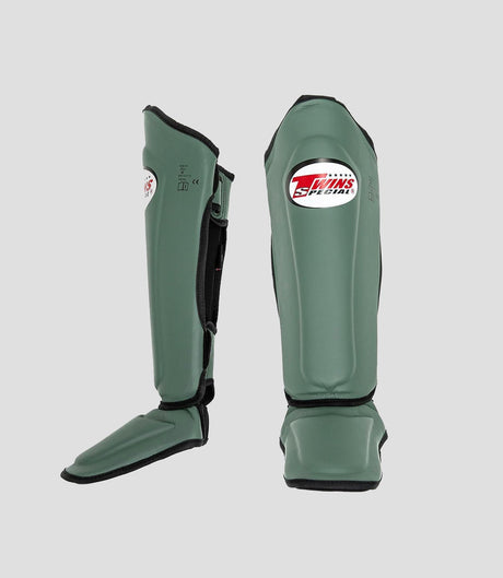 Twins Kickboks Scheenbeschermers - Leger Groen - Scheenbeschermers