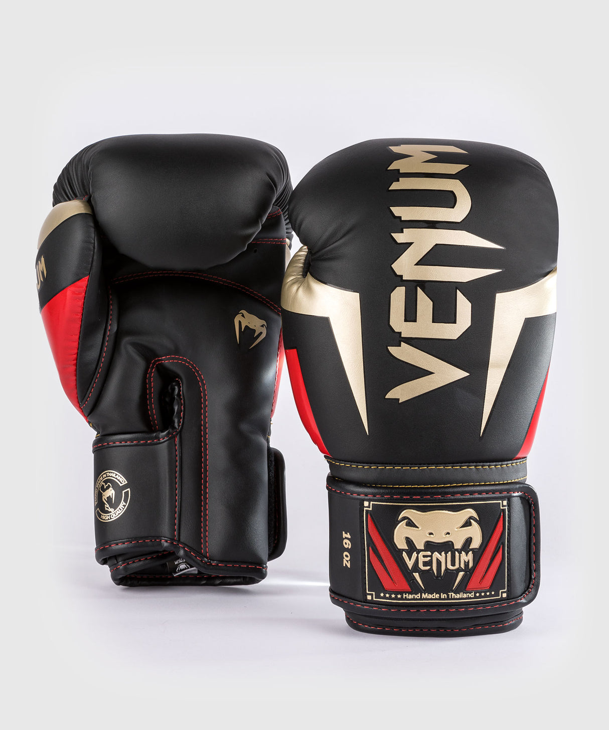Venum bokshandschoenen Elite - Zwart/Goud/Rood
