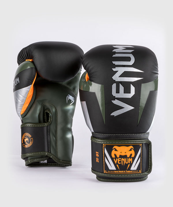 Venum Bokshandschoenen Elite - Zwart/Zilver/Kaki