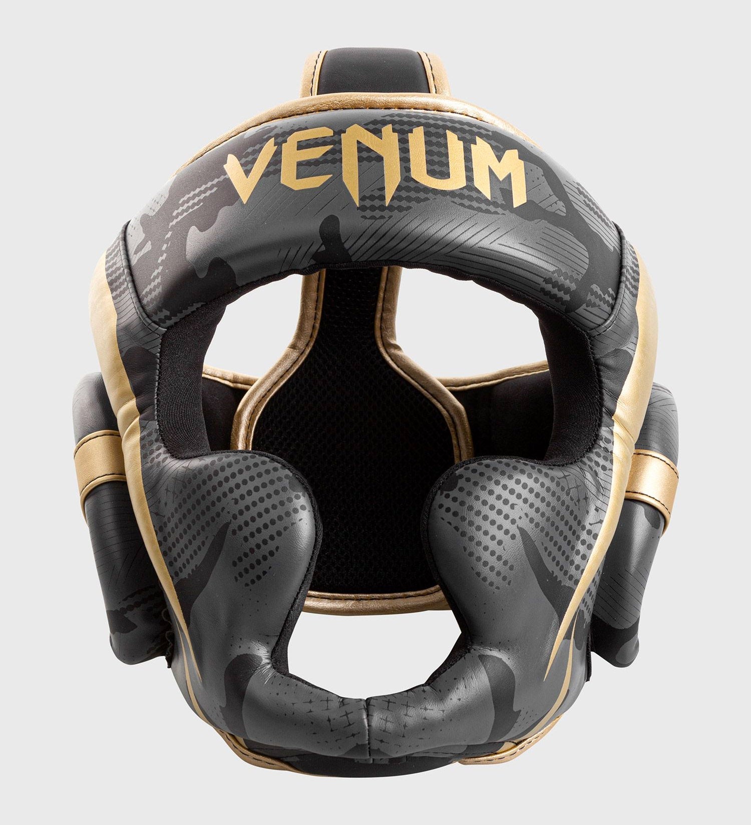 Venum Hoofdbeschermer Elite - Camo Grijs/Goud - Hoofdbeschermers