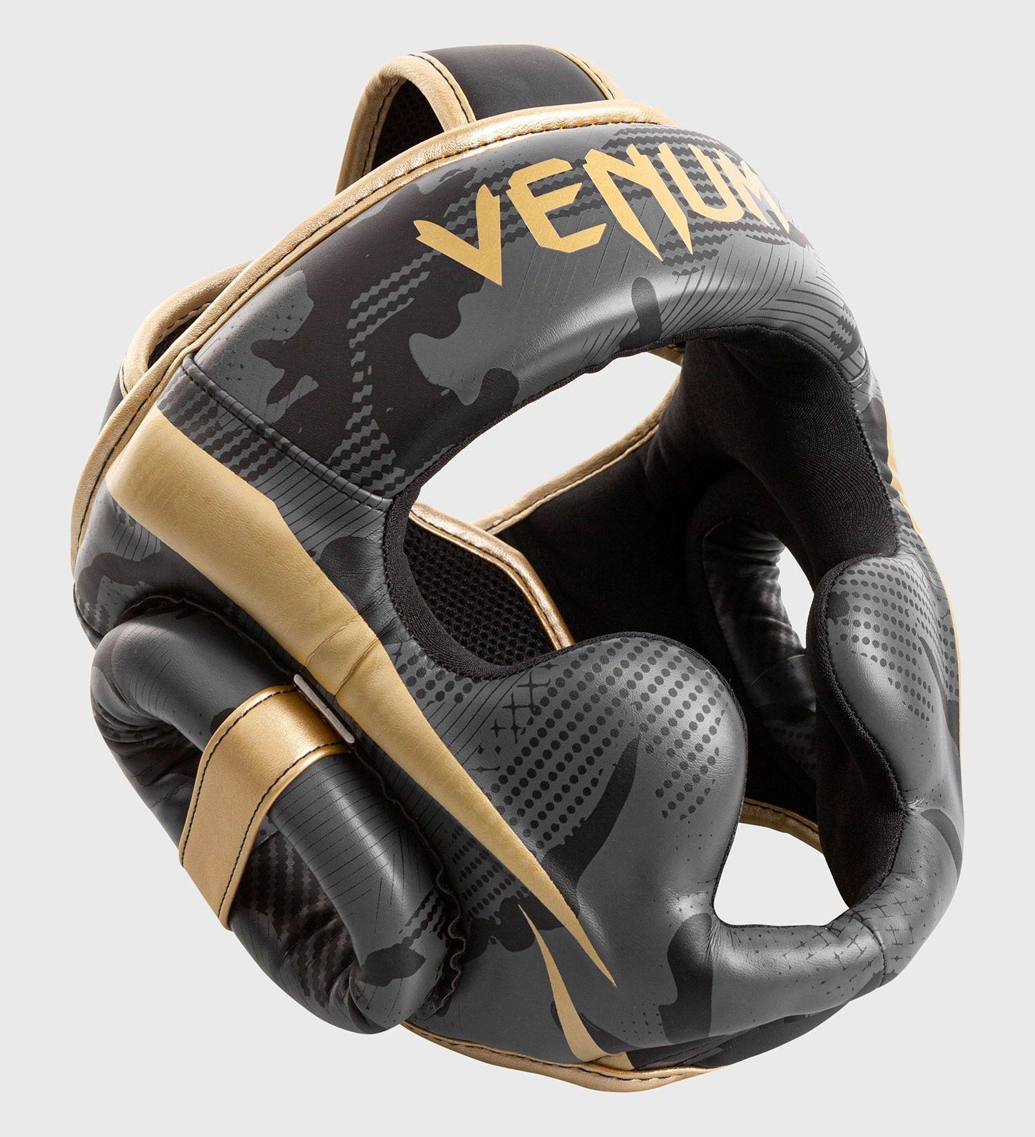 Venum Hoofdbeschermer Elite - Camo Grijs/Goud - Hoofdbeschermers