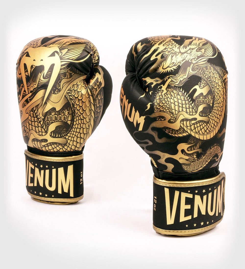 Venum (Kick)Bokshandschoenen Dragon’s Flight - Zwart/Brons - (Kick)Bokshandschoenen