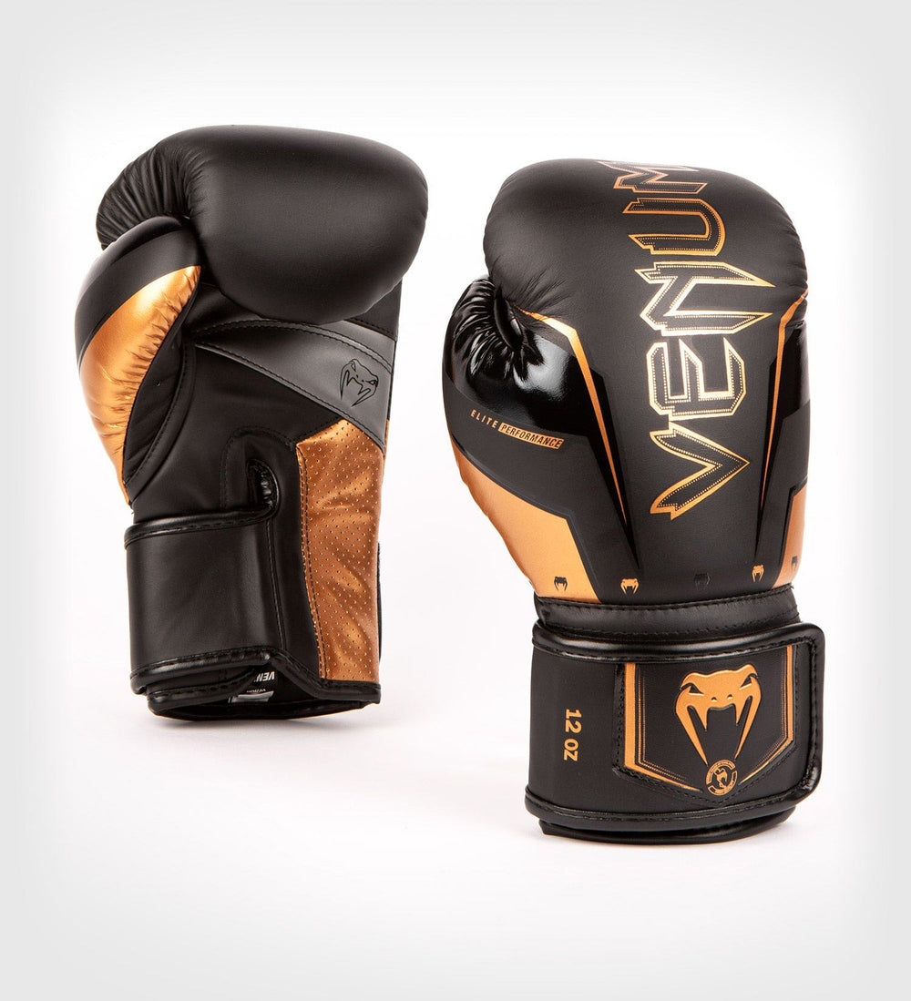 Venum (Kick)Bokshandschoenen Elite Evo - Zwart/Brons - (Kick)Bokshandschoenen