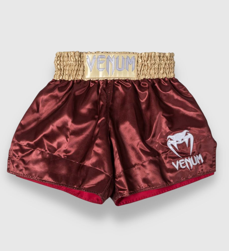 Venum Kickboks Broekje Classic 2.0 - Bordeaux Rood/Goud/Wit - Shorts