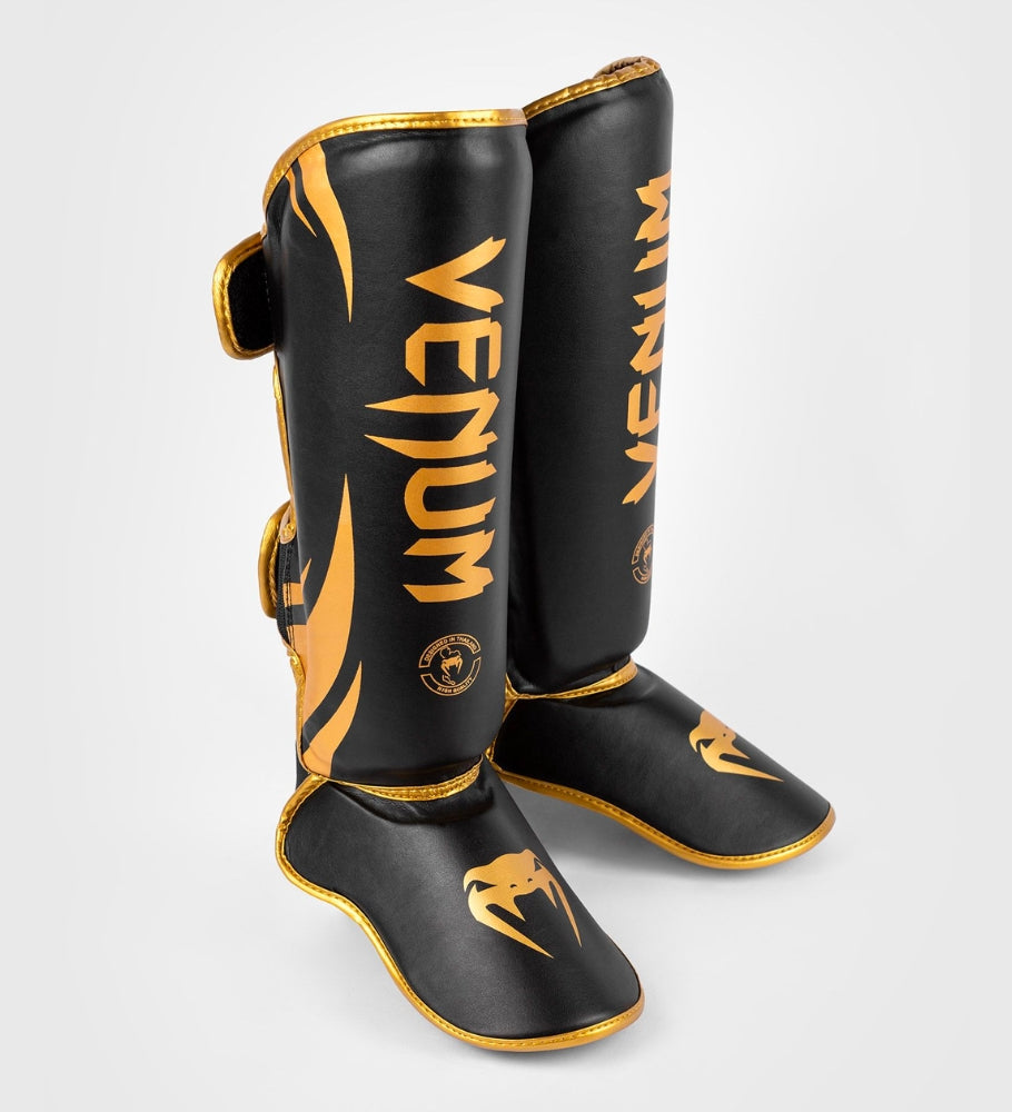 Venum Kickboks Scheenbeschermers Challenger - Zwart/Goud - Scheenbeschermers