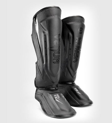 Venum Kickboks Scheenbeschermers Elite Evo - Zwart/Zwart - Scheenbeschermers