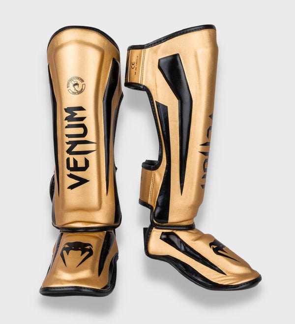 Venum Kickboks Scheenbeschermers Elite - Goud/Zwart