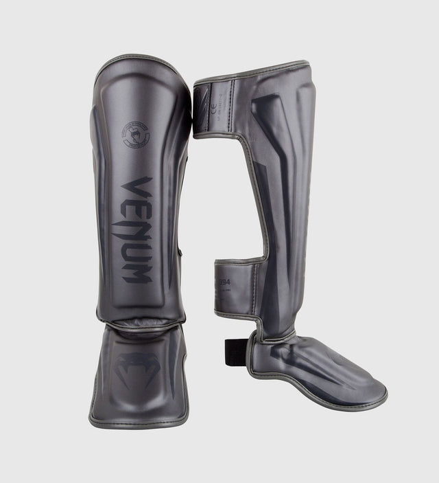 Venum Kickboks Scheenbeschermers Elite - Grijs - Scheenbeschermers