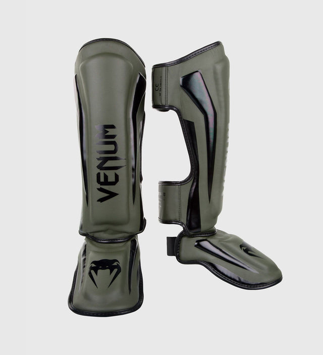 Venum Kickboks Scheenbeschermers Elite - Groen/Zwart - Scheenbeschermers