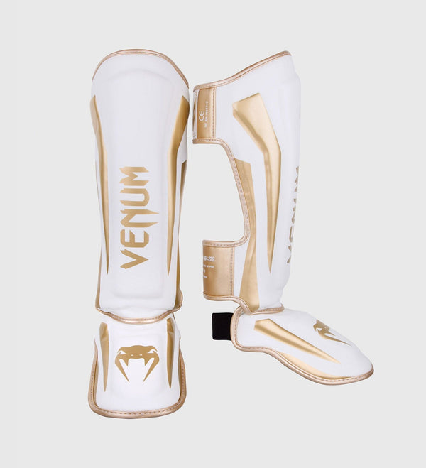 Venum Kickboks Scheenbeschermers Elite - Wit/Goud