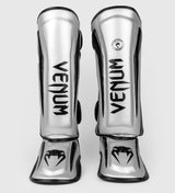 Venum Kickboks Scheenbeschermers Elite - Zilver/Zwart - Scheenbeschermers