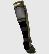 Venum Kickboks Scheenbeschermers Kontact Evo - Kaki Groen/Goud - Scheenbeschermers