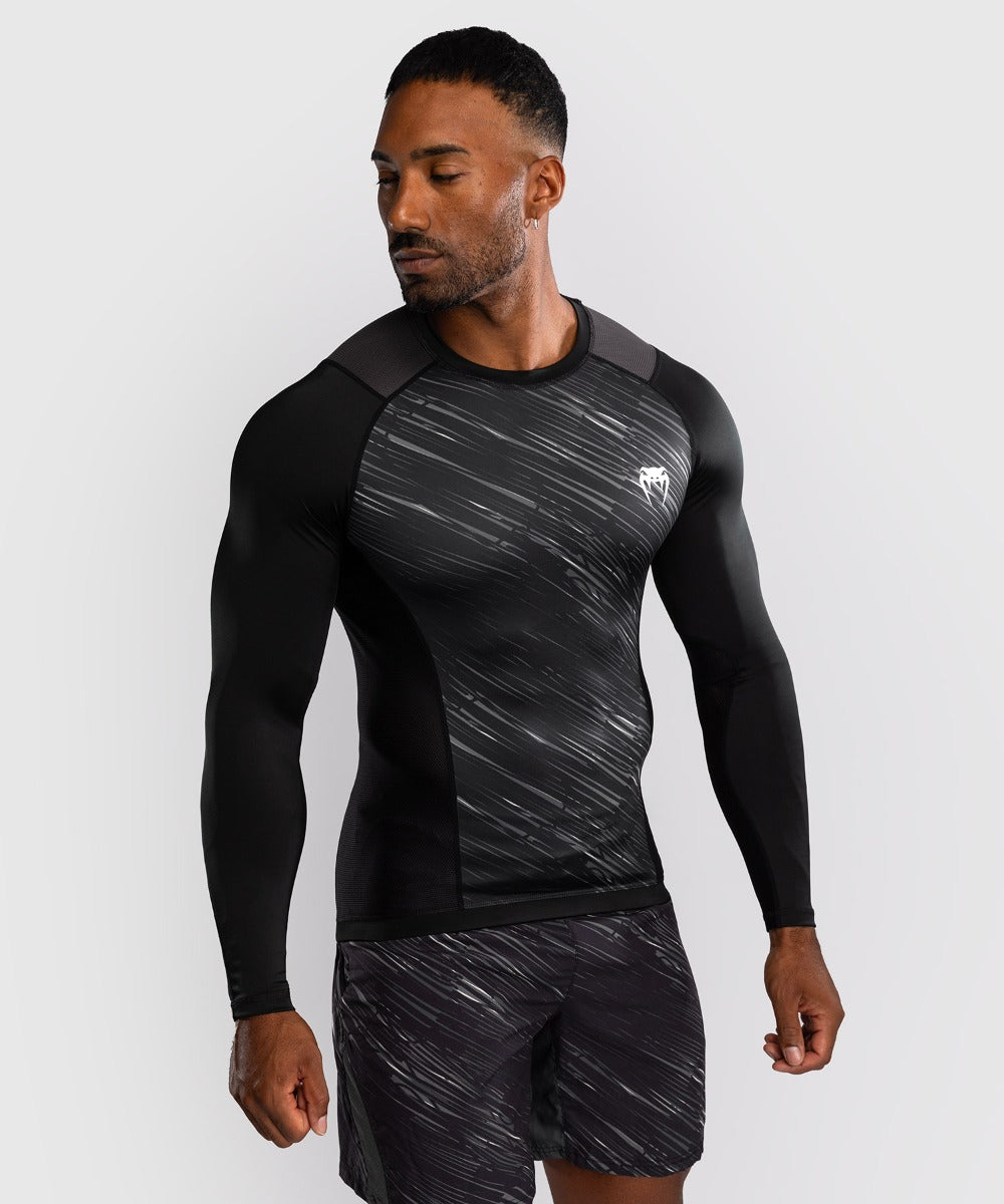 Venum Rapid Rashguard - Lange Mouwen - Zwart/Grijs