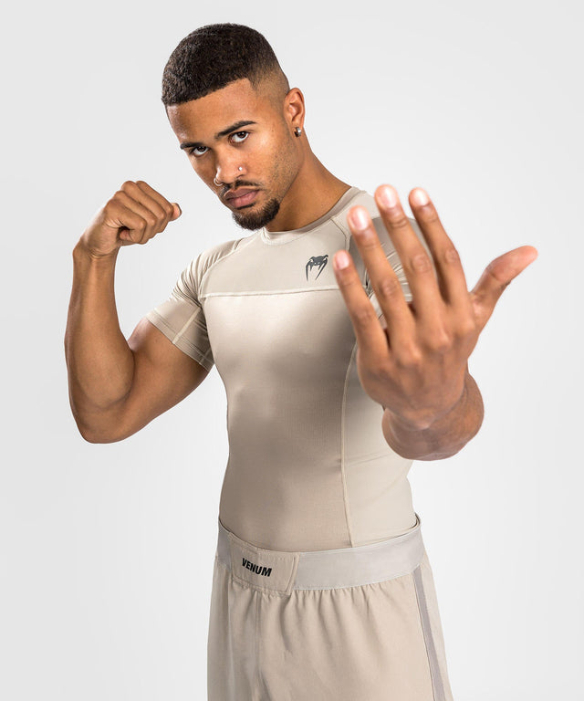 Venum Rashguard G-Fit Air Mâneci Scurte – Nisip – Tricou